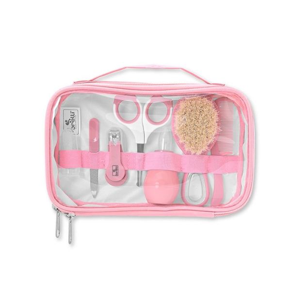Hygiene set with travel case DELUXE Baby Care - pink - 21/15/5 cm