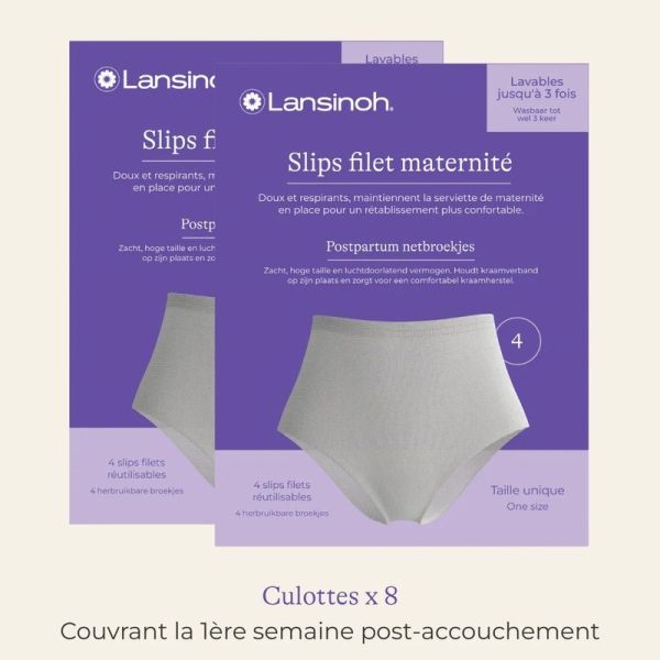 Slips Filets Maternité Réutilisables Post Accouchement - Taille unique, 4 unités