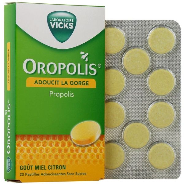 Oropolis Pastilles Adoucissantes Miel Citron - 20 pastilles