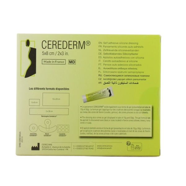 Cerederm Pansement Siliconé Cicatrice - 10 pansements