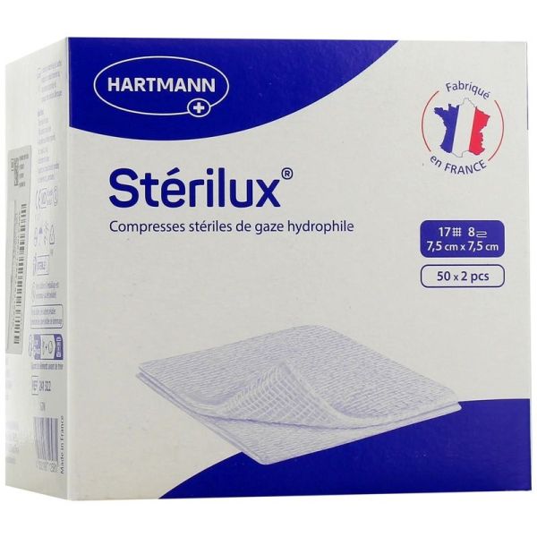 Sterilux ES Compresses Steriles - 7,5x7,5cm - 50 sachets