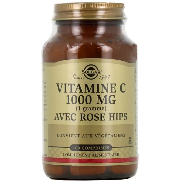 Vitamine C avec Rose Hips - 100 comprimés