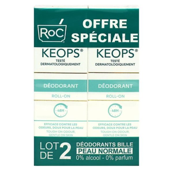 Keops déodorant à bille 48h 2x30ml
