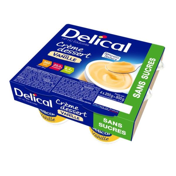 Crème dessert sans sucre vanille - 4 x 200 g