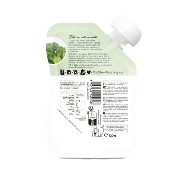 Popote Gourde Brocolis Bio 120G
