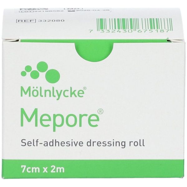 Pansement adhésif à découper non tissé en rouleau hypoallergénique - 2 m x 7 cm, 1 unité