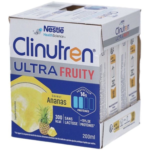 Clinutren Ultra Fruity Saveur Ananas - 4 x 200 ml