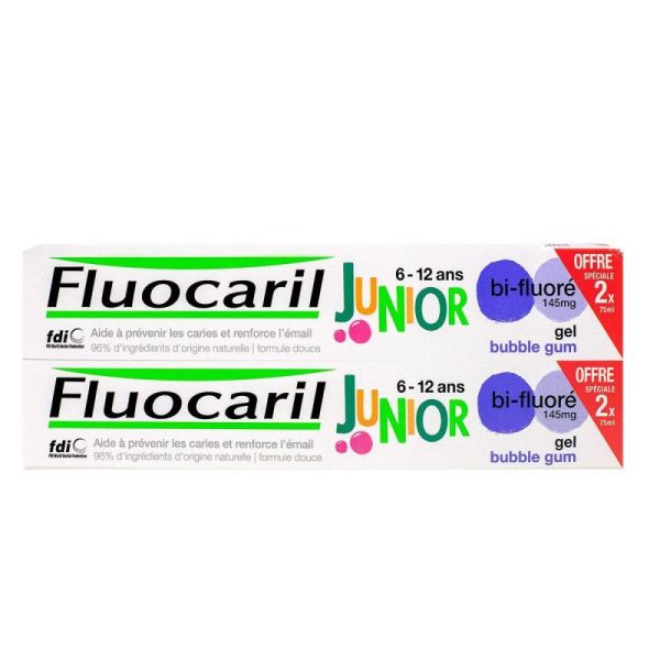 Fluocaril Dent Junior 6-12 Bubble 75Mlx2