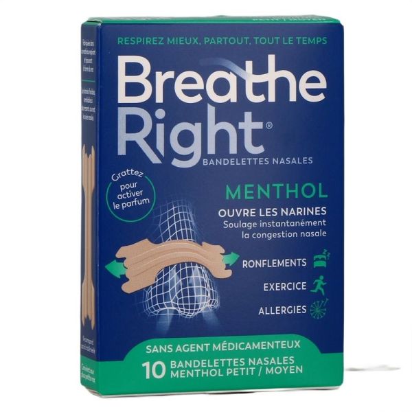 Bandelettes Nasales - Menthe - Taille Petit/Moyen - 10 unites