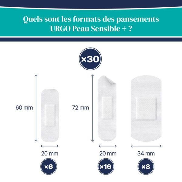 URGO Peau Sensible + Pansements (Boîte de 30)