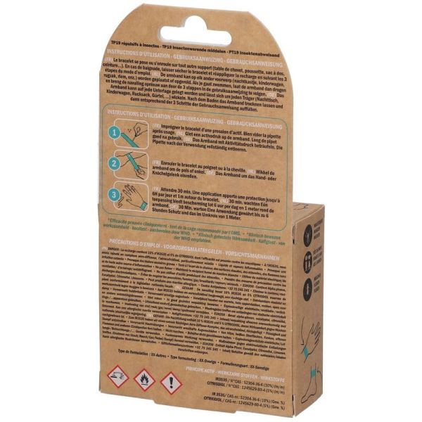 Bracelet Anti-Moustiques Junior Modèle Éclairs - 1 bracelet + 1 recharge de 6 ml