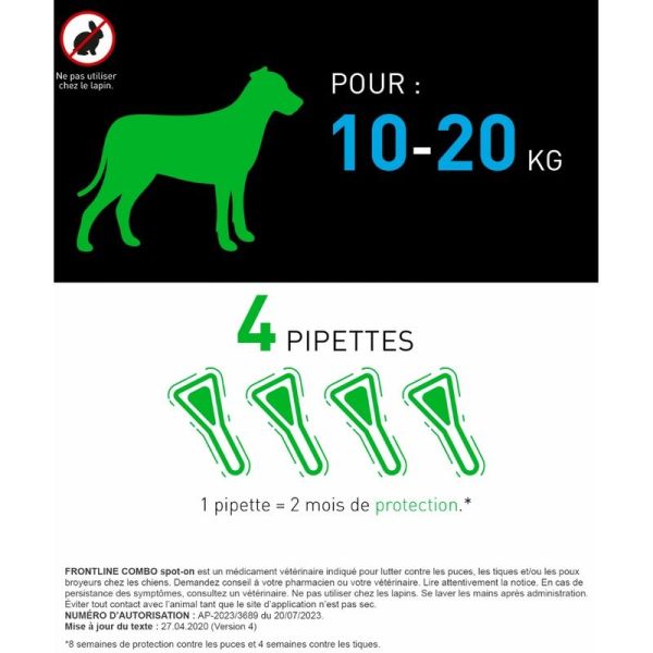 Combo Spot On Chien - L (20-40 kg) - 3 pipettes