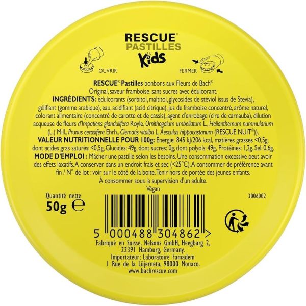 Fleur de Bach Pastilles - Nuit Kids Framboise - 50 g