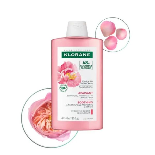 Shampooing apaisant et anti-irritant a la pivoine bio - 400 ml