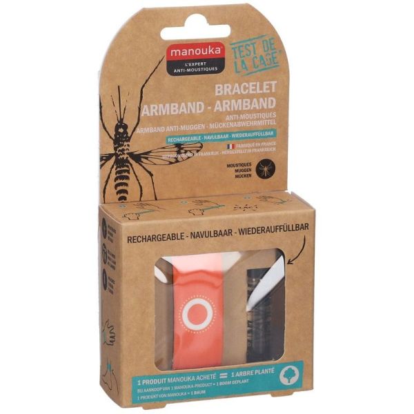 Bracelet Anti-Moustiques - 1 bracelet + 1 recharge de 6 ml