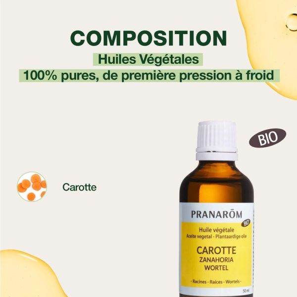 Huile Végétale de Carotte - Bio - 50 ml
