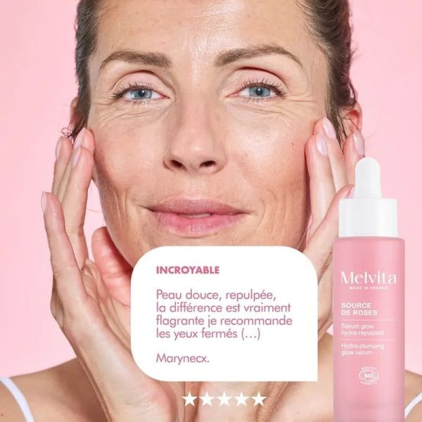 Serum Glow Hydra-Repulpant Bio Source de Roses - 30 ml