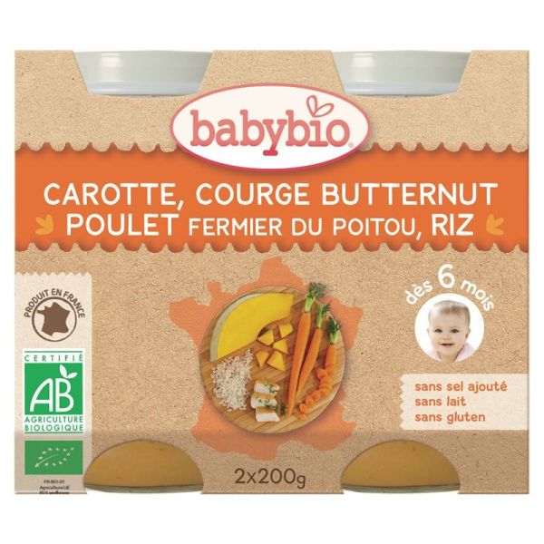 Vitbabybio Carotte Cour Poulet Riz 2X200G