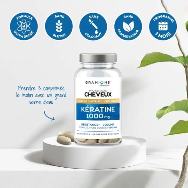 Pro Keracys Kératine 1000 mg - 90 comprimés