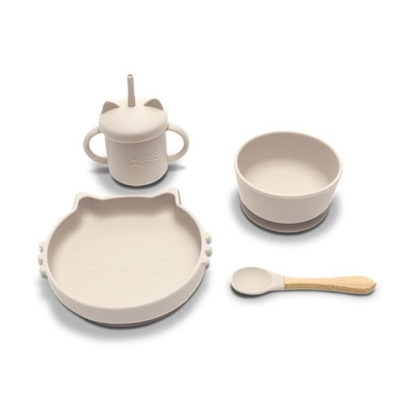 Set repas 4 pièces en silicone - Beige - Set de 4 pièces