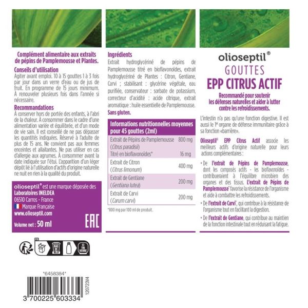 Gouttes EPP Citrus Actif - 50 ml