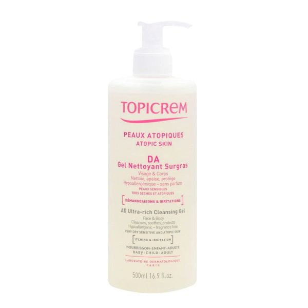 Topicrem Da Gel Nettoyant Surgras 500 Ml