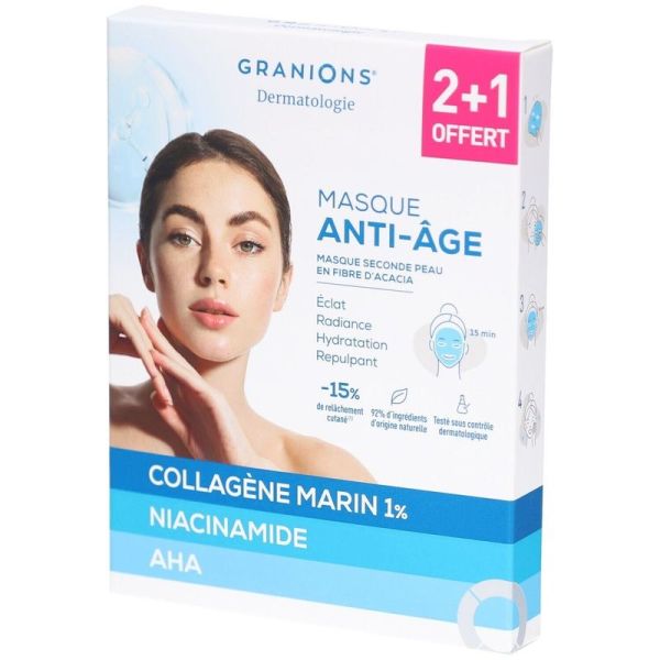 Masque Anti-Âge Seconde Peau - 2 x 22 ml + 1 masque offert