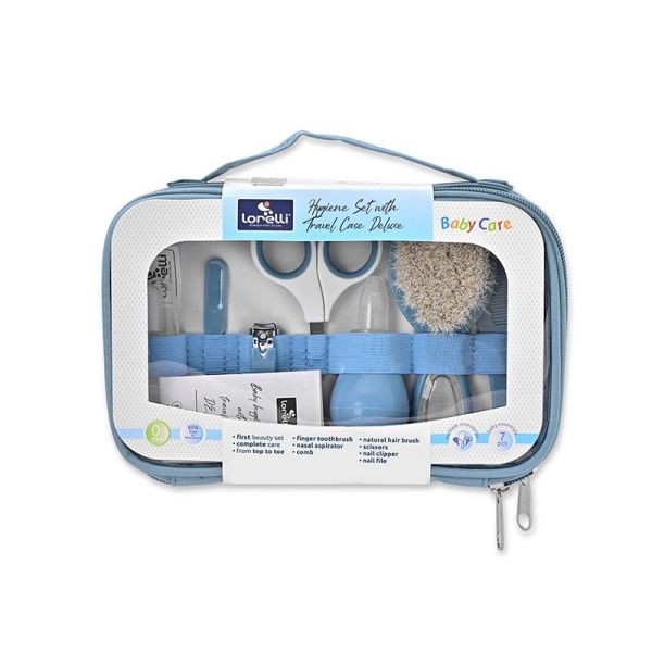 Hygiene set with travel case DELUXE Baby Care - blue