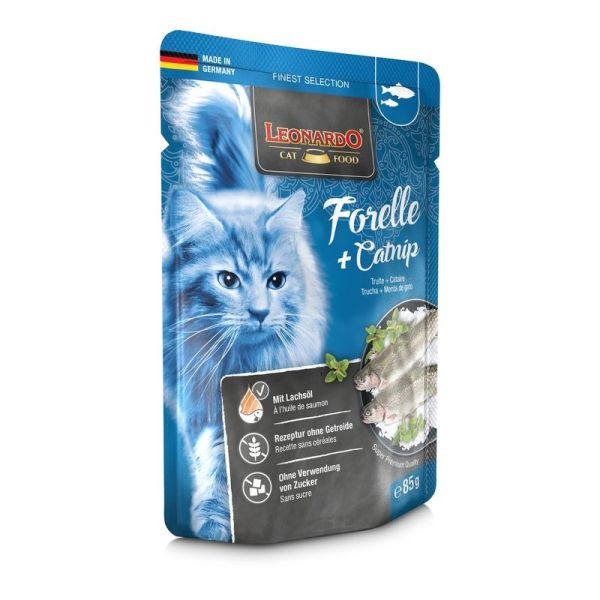 LEONARDO Truite + Cataire - Chat adulte 1,36 kg
