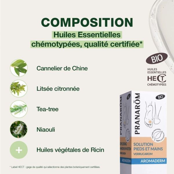 Solution anti-verrues pieds et mains - Bio - 10 ml