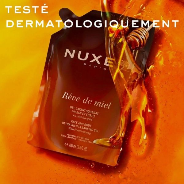 Gel lavant surgras visage et corps Rêve de Miel - Eco-Recharge - 400 ml