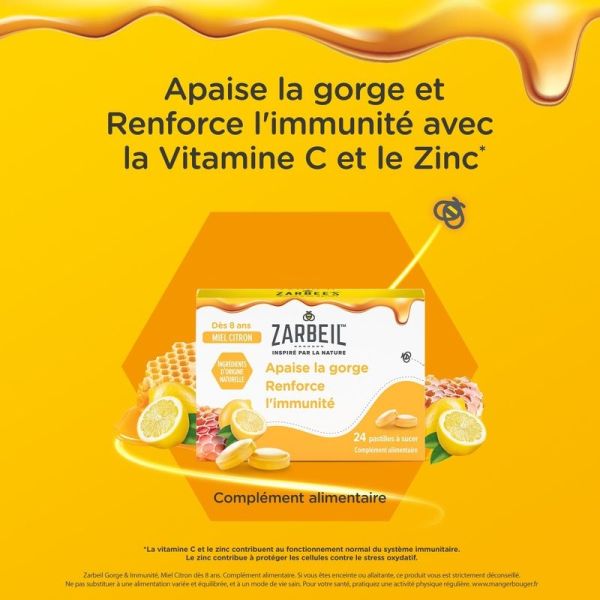 Gorge & Immunité - Miel Citron - 24 pastilles