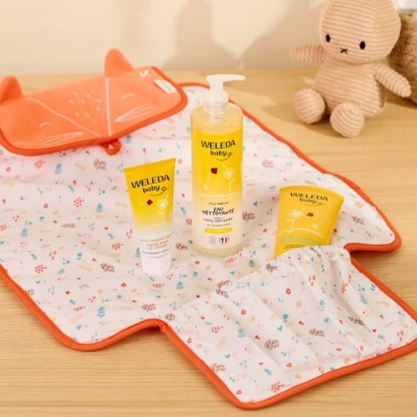 Mon kit de change nomade - Crème pour le Change 75 ml, Eau nettoyante sans parfum 400 ml, Crème Lavante Corps et Cheveux 200 ml