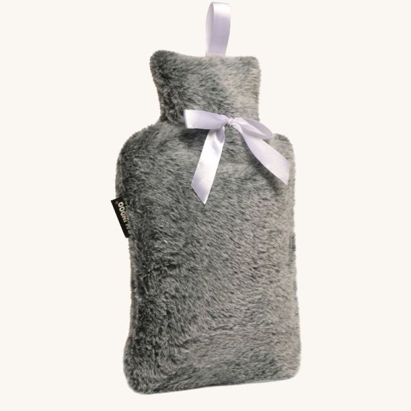 CALINDOO - Bouillotte à eau avec housse à pompons roses 2 L
