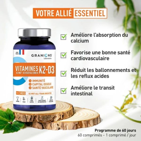 Vitamines K2-D3 - 60 comprimés