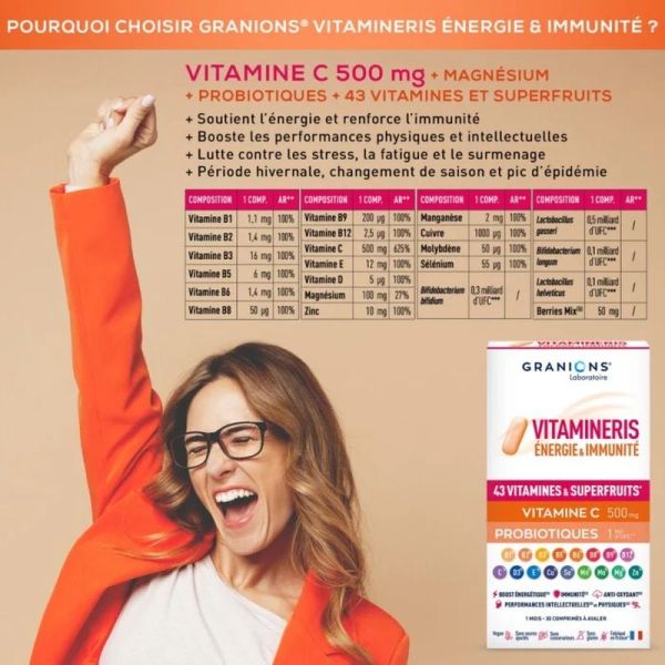 Vitamineris Energie & Immunité - 30 comprimés