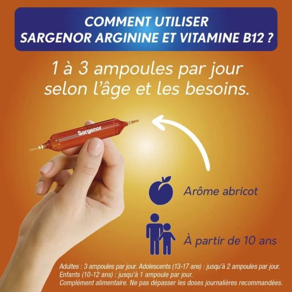 Arginine et Vitamine B12 ampoules - 20 ampoules