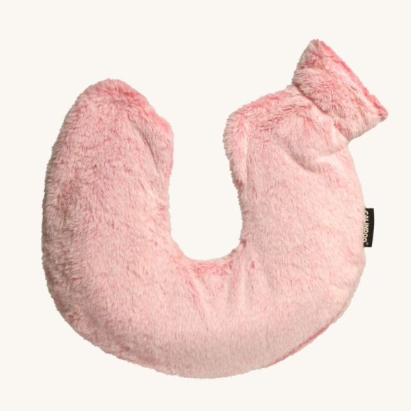 CALINDOO - Bouillotte à eau avec housse à pompons roses 2 L