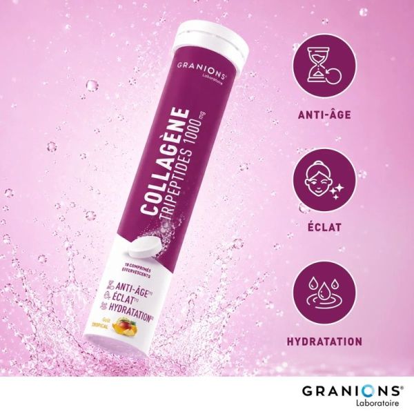 Collagène Tripeptides Effervescent - goût tropical - 18 comprimés