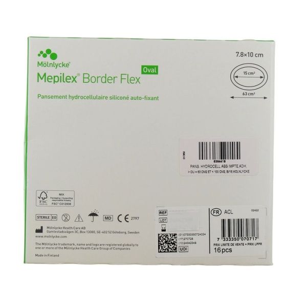 Mepilex Border Flex Oval - 16 pansements