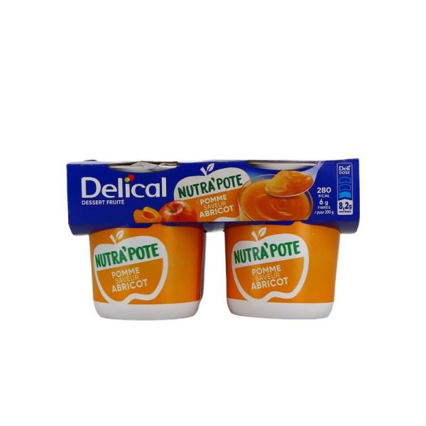 Nutra'Pote Dessert aux Fruits - pomme-abricot - 4 x 200 g