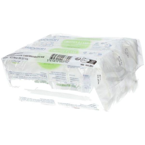 Lingettes à l'eau - Sans parfum - 4 sachets de 60 lingettes