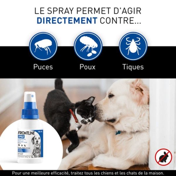 Frontline Spray anti-puces et tiques - 100 ml