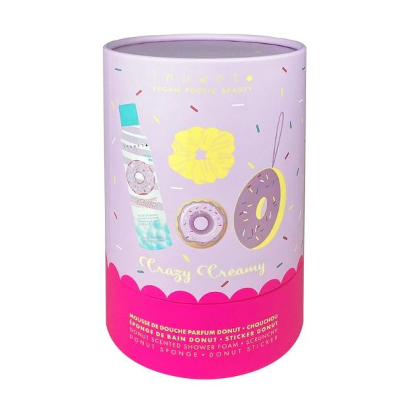 Coffret mousse de douche et accessoires fun bath box - Donuts