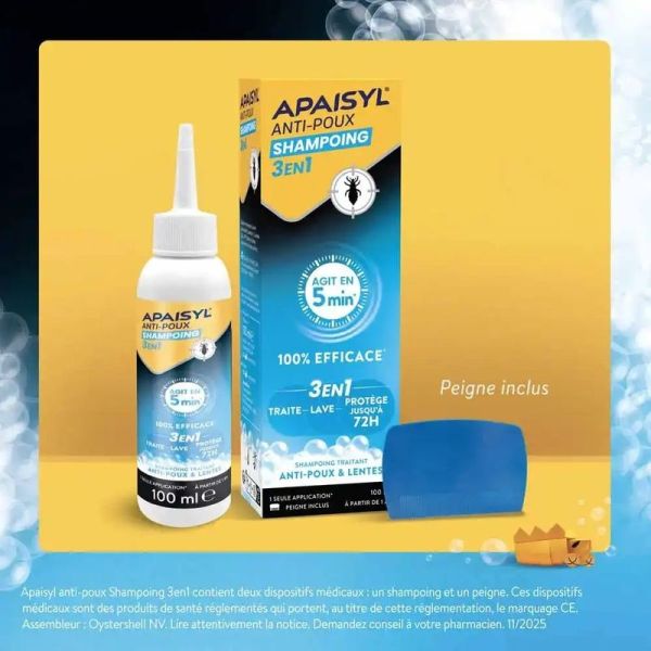 Shampoing Traitant Anti-Poux et Lentes 3-en-1 - 200 ml