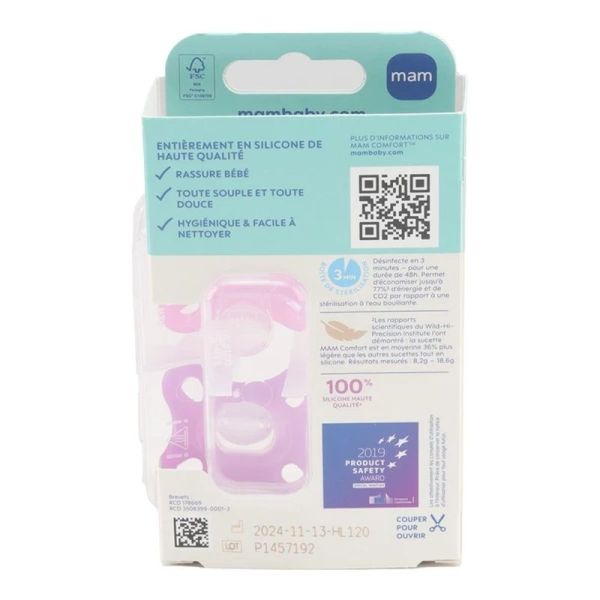 Comfort Sucette symétrique 0-2 mois - Lot de 2