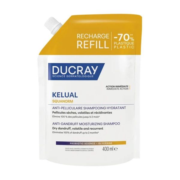 Kelual Squanorm Shampooing Pellicules Seches - Eco-Recharge 400 ml