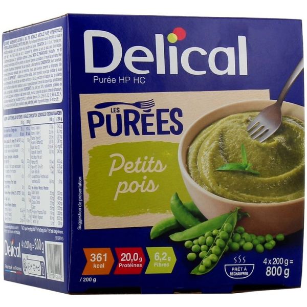 Delical Purée HP HC Petits Pois - 4 x 200 g
