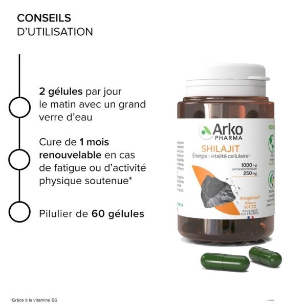 Arkogélules Shilajit - 60 gélules