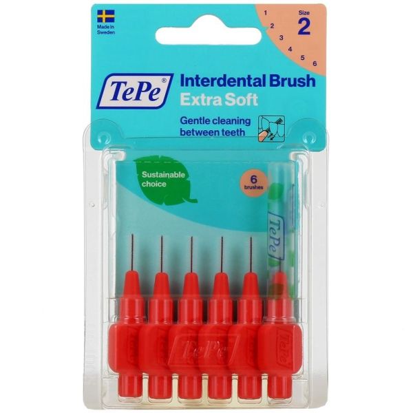TePe Brossettes interdentaires extra souples Rouge 0,5 mm (x6)